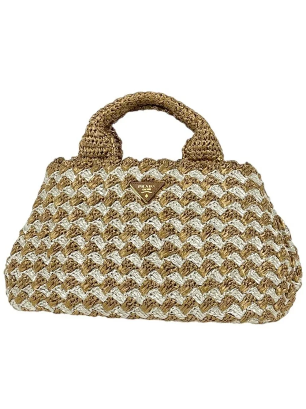 Prada Canapa Tote Raffia Brown